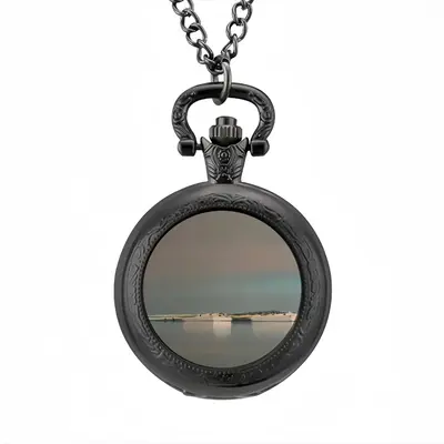 Light Blue Lagoon With Two Boats Pocket Watch