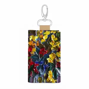 The Pleasure Of Flowers K Leather Key Bag