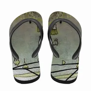 Men Angel Of Flowers - Stained Glass Flip Flop Slippers