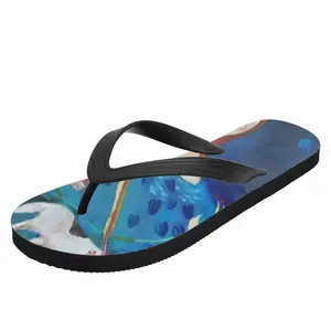 Men Walking With Dog Flip Flop Slippers