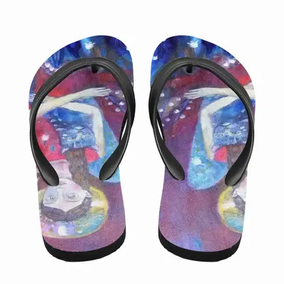 Men Angel With Cat Flip Flop Slippers