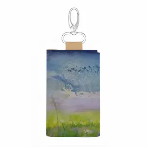 Field In Summer Twilight Leather Key Bag