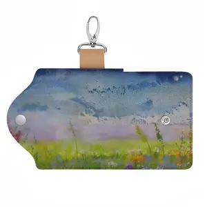 Field In Summer Twilight Leather Key Bag