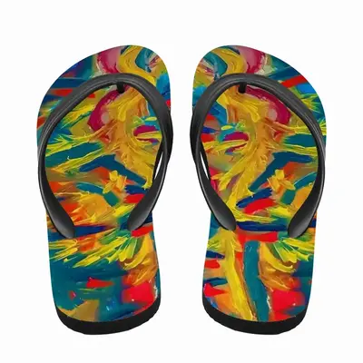 Men Burning Flame Flip Flop Slippers