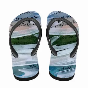 Men Watercolor E - Shodo Flip Flop Slippers