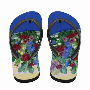 Men Blue Vase Flip Flop Slippers