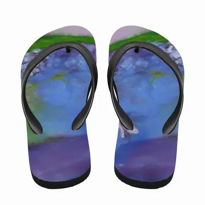 Men Purple Feather Flip Flop Slippers