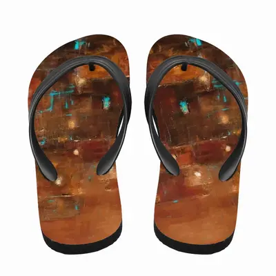 Men Red Gold Flip Flop Slippers