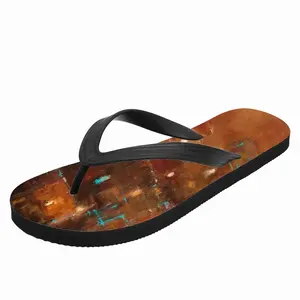 Men Red Gold Flip Flop Slippers