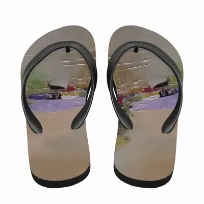 Men Yellow Ochre Trees Flip Flop Slippers