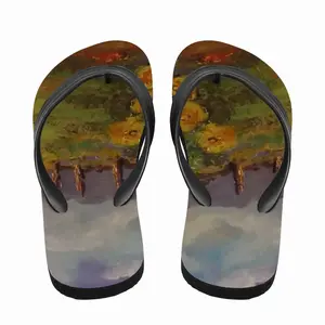 Men Yellow Fence Flowers Flip Flop Slippers