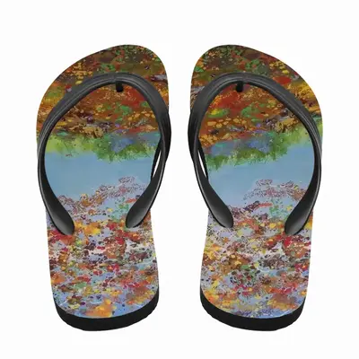 Men Two Autumn Trees Flip Flop Slippers