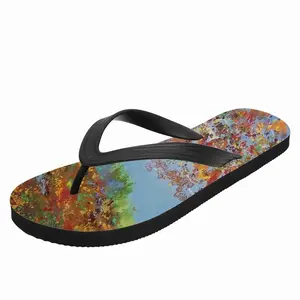 Men Two Autumn Trees Flip Flop Slippers