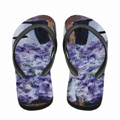 Men Window Flowers Flip Flop Slippers