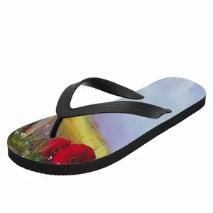 Men Fence Poppies Flip Flop Slippers