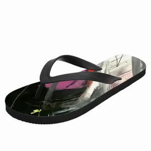 Men Black Rose Flip Flop Slippers