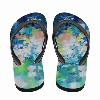 Men Underneath A Peaceful Sky Flip Flop Slippers