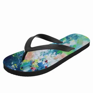 Men Underneath A Peaceful Sky Flip Flop Slippers