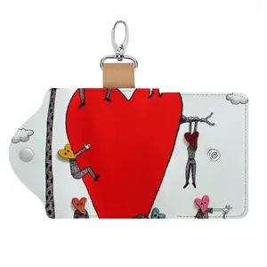 Love Is All Around Leather Key Bag