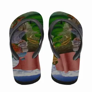 Men Along The Border Of Dream Flip Flop Slippers