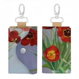 Tulips Leather Key Bag