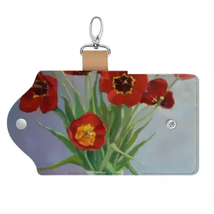 Tulips Leather Key Bag