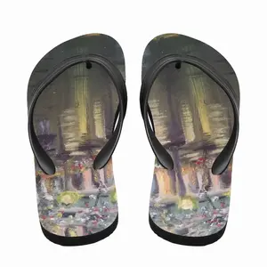 Men Paris On A Rainy Night Flip Flop Slippers