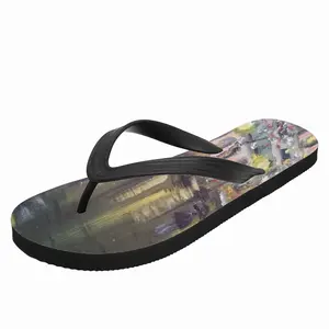 Men Paris On A Rainy Night Flip Flop Slippers