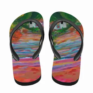 Men Red Landscapes Flip Flop Slippers