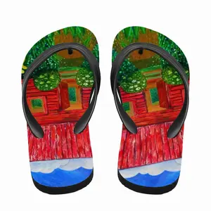 Men Red House I Flip Flop Slippers