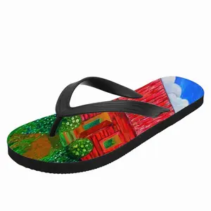 Men Red House I Flip Flop Slippers