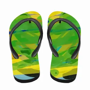 Men Yellow Green Flip Flop Slippers