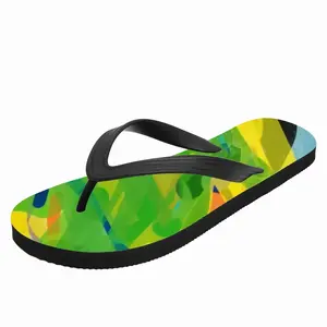 Men Yellow Green Flip Flop Slippers