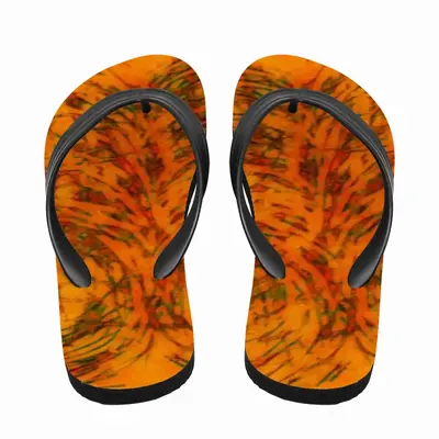 Men Orange Swirls Flip Flop Slippers