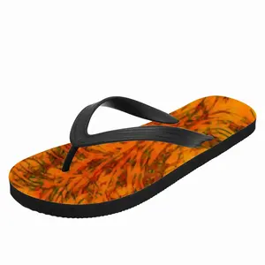 Men Orange Swirls Flip Flop Slippers