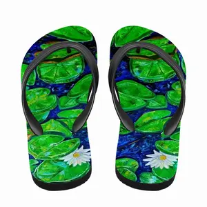 Men Water Lilies On The Blue Lake Flip Flop Slippers