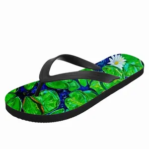 Men Water Lilies On The Blue Lake Flip Flop Slippers