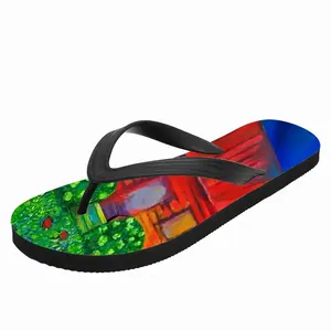 Men Red House With Miles Flip Flop Slippers