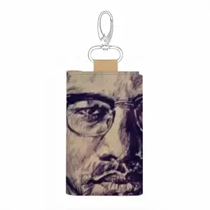 Malcolm X Portrait Leather Key Bag