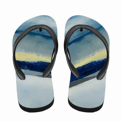 Men Blue Abstract Flip Flop Slippers