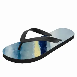 Men Blue Abstract Flip Flop Slippers