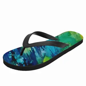 Men Water Lily Pond Flip Flop Slippers