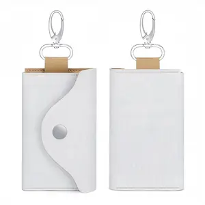 White Leather Key Bag