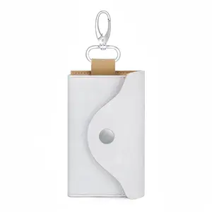 White Leather Key Bag