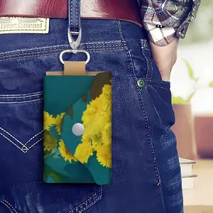 Dandelions Leather Key Bag