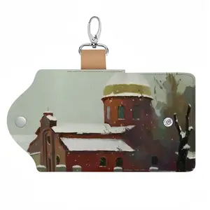 Landscape With An Old Church Leather Key Bag