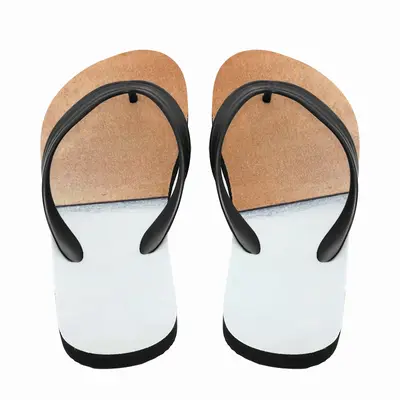 Men Black And White Over Copper Flip Flop Slippers