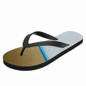 Men Blue Line With Gold Flip Flop Slippers