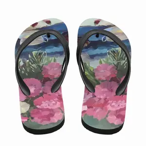 Men Still Life With Peonies Flip Flop Slippers