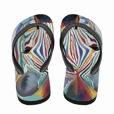 Men Rainbow Zebra Flip Flop Slippers